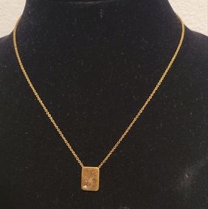 Ame Inspired Diamond Tablet Pendant with monogram "M" Used